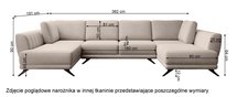 Elperal U-shaped corner sofa bed with storage (Fabric: Nube 40)