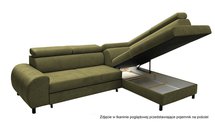 Corner sofa with sleeping function Dulia L-shaped legs black (Fabric: Trinity 27, Side: Right)