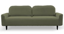 Sotira sofa bed with sleeping function and bedding container, olive velvet