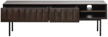 Chesseo TV cabinet with two drawers on metal legs, espresso oak