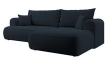 Ovo L-shaped corner sofa with sleeping function with a container in easy-to-clean fabric