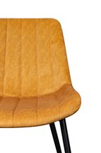 Roploy upholstered chair in mustard velvet