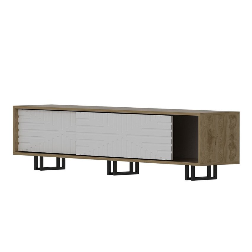 Assek TV cabinet with sliding doors 180 cm white