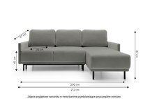 Hamiel L-shaped extendable corner sofa with universal container (Fabric: Rosario 469)