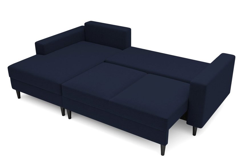 Corner sofa with sleeping function Nalika L-shaped with container (Fabric: Salvador 05, Side: Left)