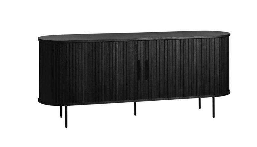 Commode à lattes Gativel 180 cm chêne noir