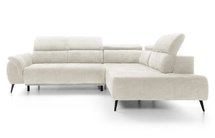 Corner sofa with sleeping function Mamutio L-shaped with side section Aphrodite 01 chenille right side