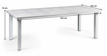 Levante Nardi extendable garden table 160-220x100 cm made of certified anthracite material