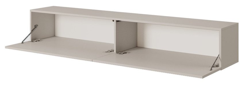 Veldio TV cabinet 175 cm Gray beige with milled front