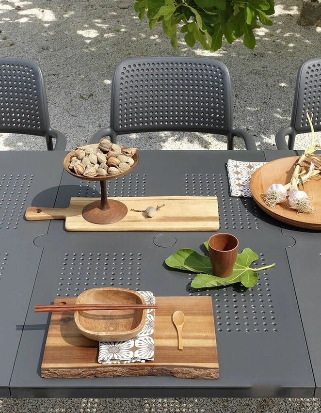 Levante Nardi extendable garden table 160-220x100 cm made of certified anthracite material