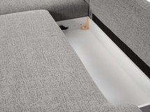 Corner sofa with sleeping function Laresna L-shaped with container Coco 85 braided left-hand side