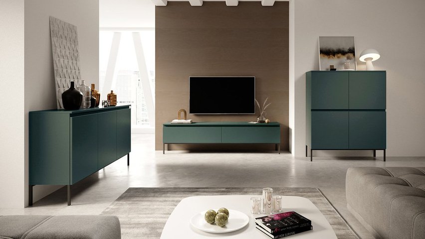 Bemmi TV cabinet 150 cm Dark green