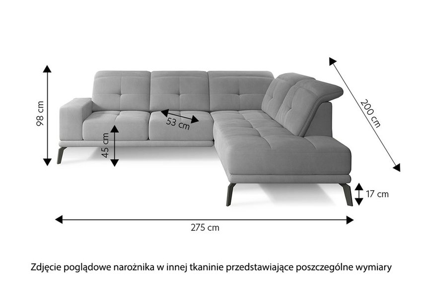 Convalte Corner Sofa (Fabric: Nube 35, Side: Right)