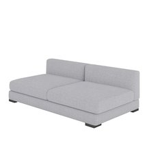 Mia L-shaped modular corner sofa with two poufs (Fabric: Grande 81)