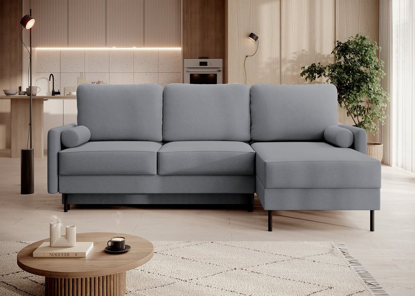 Tomonde L-shaped corner sofa with sleeping function with universal container