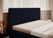 Upholstered bed 160x200 cm Tiksi navy blue velvet