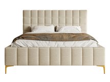 Upholstered bed 160x200 cm Szejlo with container, metal frame Raven 28 chenille