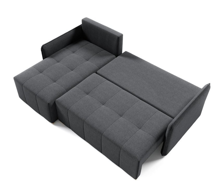 Corner sofa with sleeping function Grenada L-shaped with container Neve 97 braid left-hand side