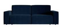 Copertino three-seater sofa bed, navy blue, hydrophobic velvet