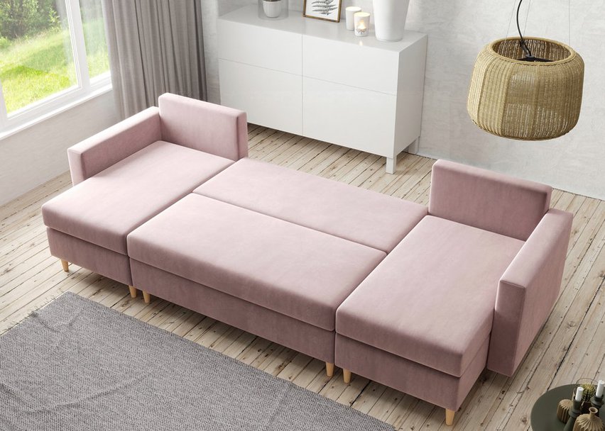 Corner sofa with sleeping function Lengtor U-shaped (Fabric: Kronos 27)