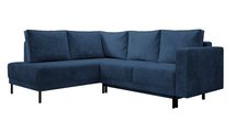 Rodario corner sofa with sleeping function and Poso 05 bedding container, left-handed