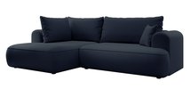 Ovo II L-shaped corner sofa with sleeping function Castel 79 with side and container, easy-to-clean velvet, left-hand