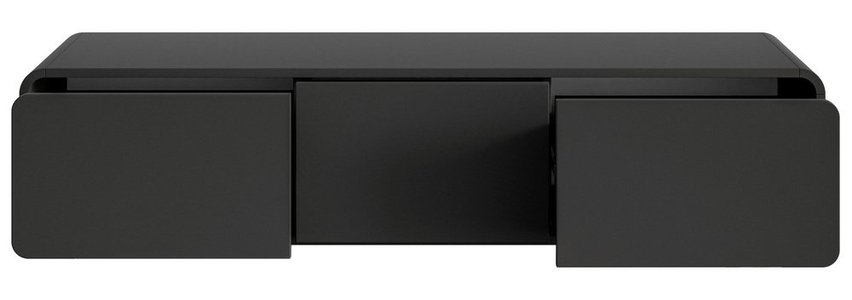 TV cabinet Oro 154 cm with three drawers, hanging, black