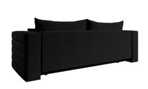 Three-seater sofa Lilla Amon 13 with a container in hydrophobic velor fabric, black legs