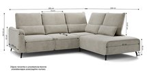 Rumbia L-shaped corner sofa with Storm 85 side, black legs, right-hand side