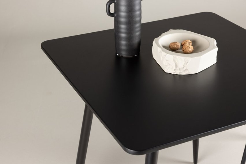 Sidese dining table 75 x 75 cm on steel legs black