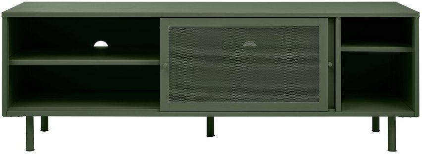 Sonaves TV cabinet 160 cm metal with sliding doors dark green