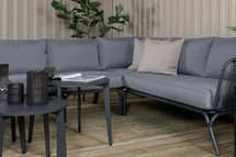 Discovest garden furniture set with corner sofa and coffee tables black/graphite