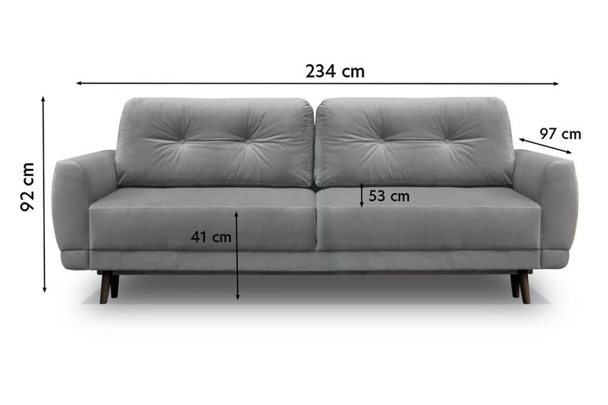 Kaccery three-seater sofa bed (Fabric: Riviera 91)