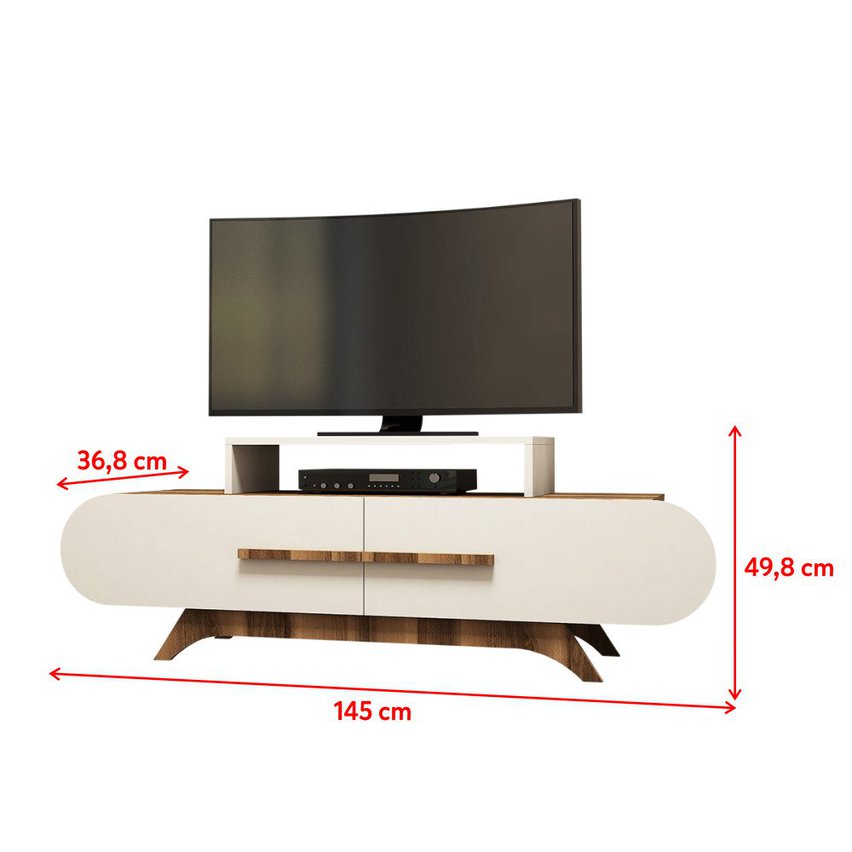 Ovalia TV cabinet 145 cm with cream front