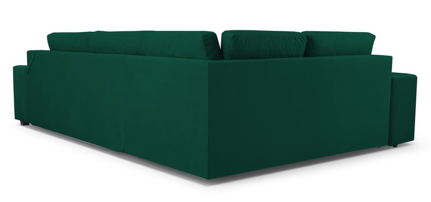 Umill L corner sofa bed with bar and pouffe (Fabric: Monolith 37, Side: Left)