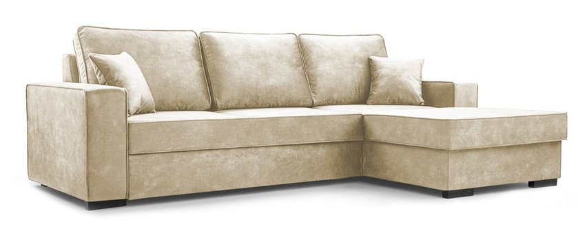 Corner sofa with sleeping function Pazzano L-shaped with container Palladium 02 right-hand side