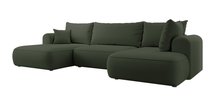 Ovo U-shaped corner sofa with sleeping function with container Castel 39, easy-to-clean velvet, right-hand side