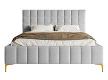 Upholstered bed 160x200 cm Szejlo with container, metal frame Raven 06 chenille