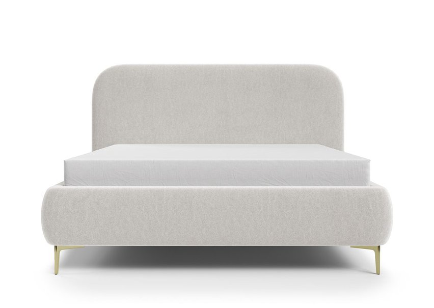 Upholstered bed 180x200 cm Monno Castel 04 metal frame easy-to-clean velvet gold legs