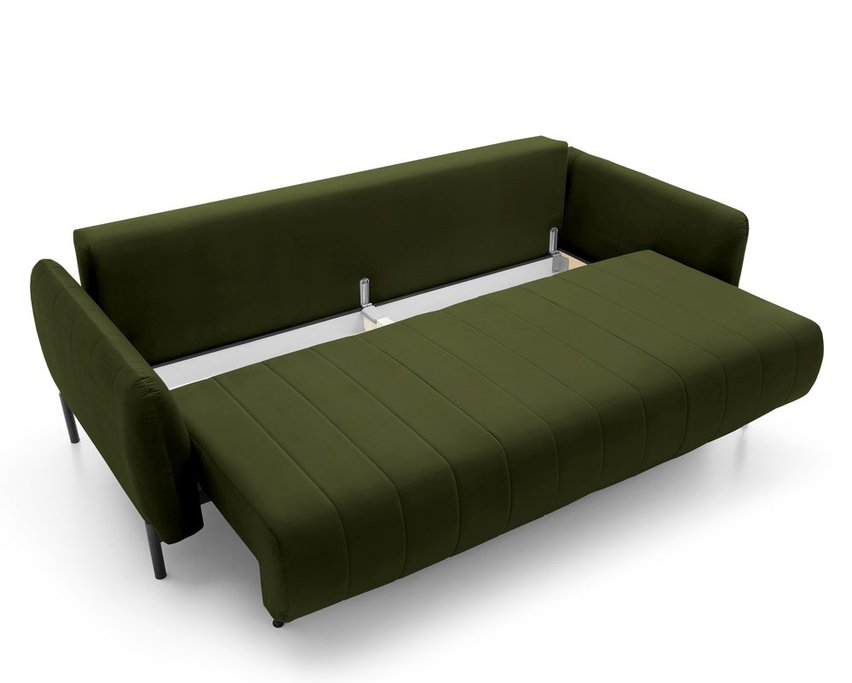 Neva three-seater sofa with Magic Velvet 2295 container, hydrophobic velor fabric, black legs