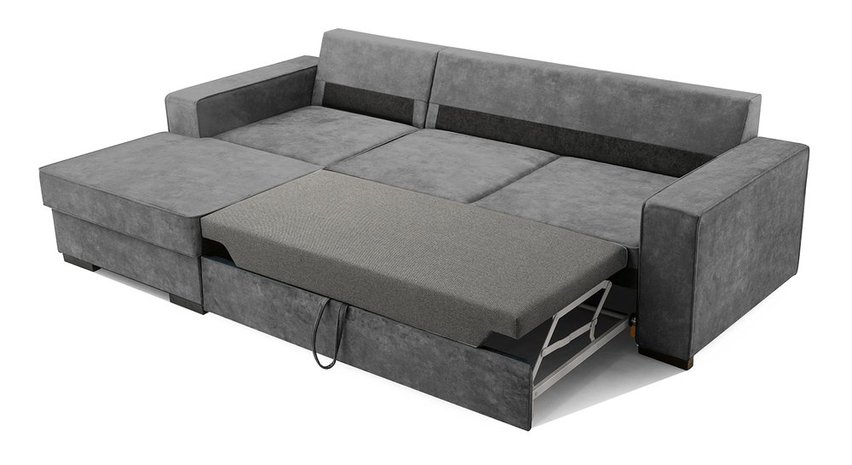 Corner sofa with sleeping function Pazzano L-shaped with container Palladium 16 left-hand side