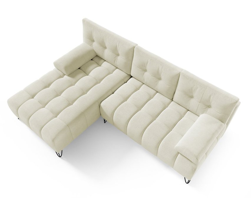 Bareli L-shaped Amon 18 corner sofa bed with storage, hydrophobic velvet, left-hand side