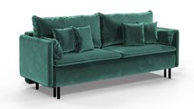 Gennario three-seater sofa bed with storage (Fabric: Cloud 37, Legs: Black)