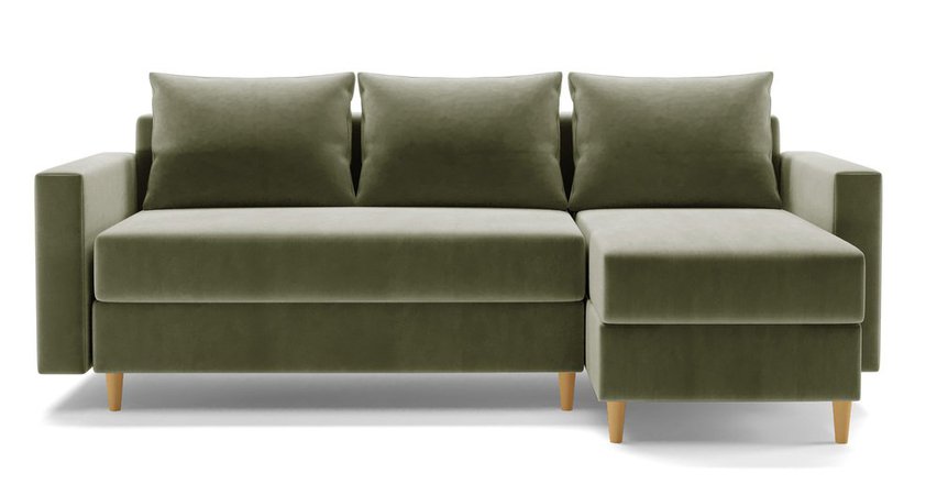 Corner sofa with sleeping function Indeally L-shaped with container universal Kronos 46 velour