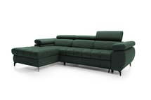 Pernes L-shaped corner sofa bed with adjustable headrests and armrests and a container (Fabric: Letto 39, Side: Left)