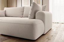 Ovo II L-shaped corner sofa with sleeping function Castel 03 with side and container, easy-to-clean velvet, right-hand