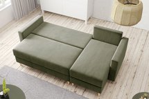 Corner sofa with sleeping function Indeally L-shaped with container universal Kronos 46 velour