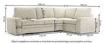 Figline L-shaped corner sofa with sleeping function with container Lincoln 17 corduroy right-hand side