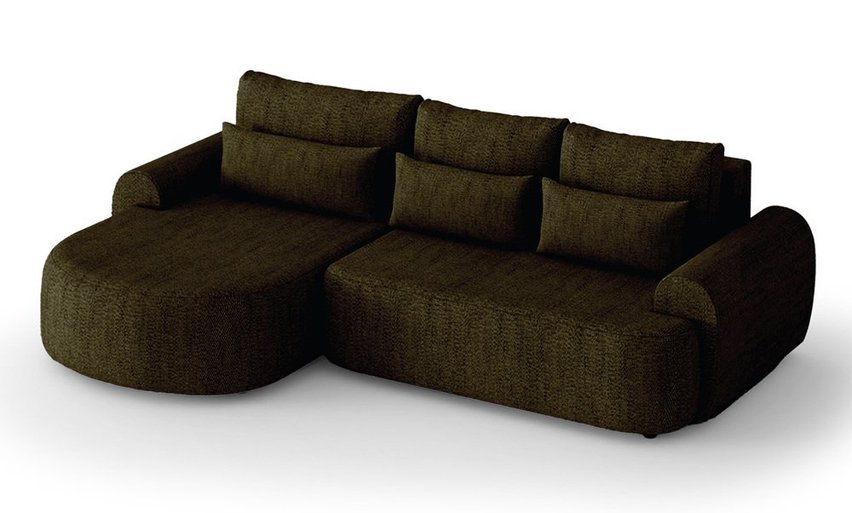 L-shaped left-hand corner sofa Honua with sleeping function Modesto 484 braid