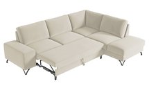 Corner sofa with sleeping function Bewello L-shaped with side and container Matt Velvet 06 easy-cleaning hydrophobic velvet right-hand side